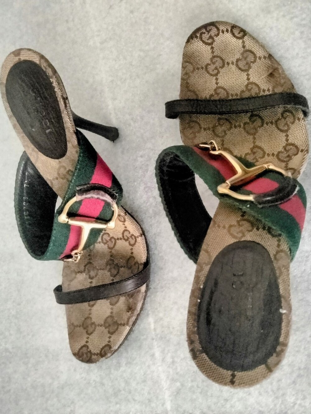 Rare Vintage Gucci Large Horsebit Sandal Heels 7.5B - Picture 4 of 11